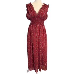 Max Studio NWT Red Floral Print Maxi Dress Small